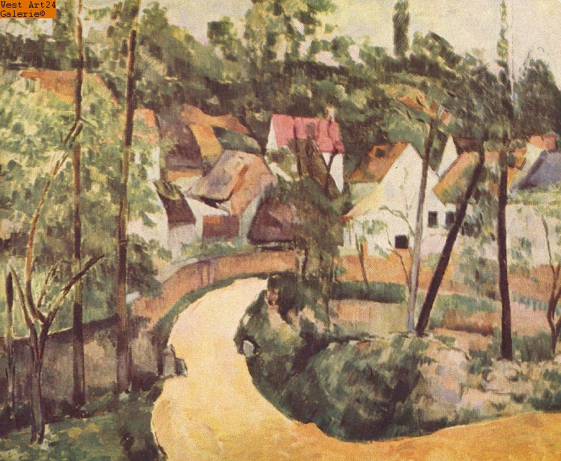 Straßenbiegung nach Cézanne Gemäldeimitation